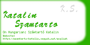 katalin szamtarto business card