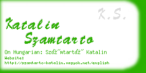 katalin szamtarto business card